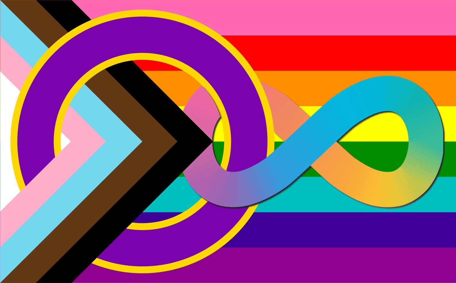 Pride flag with infinity symbol.